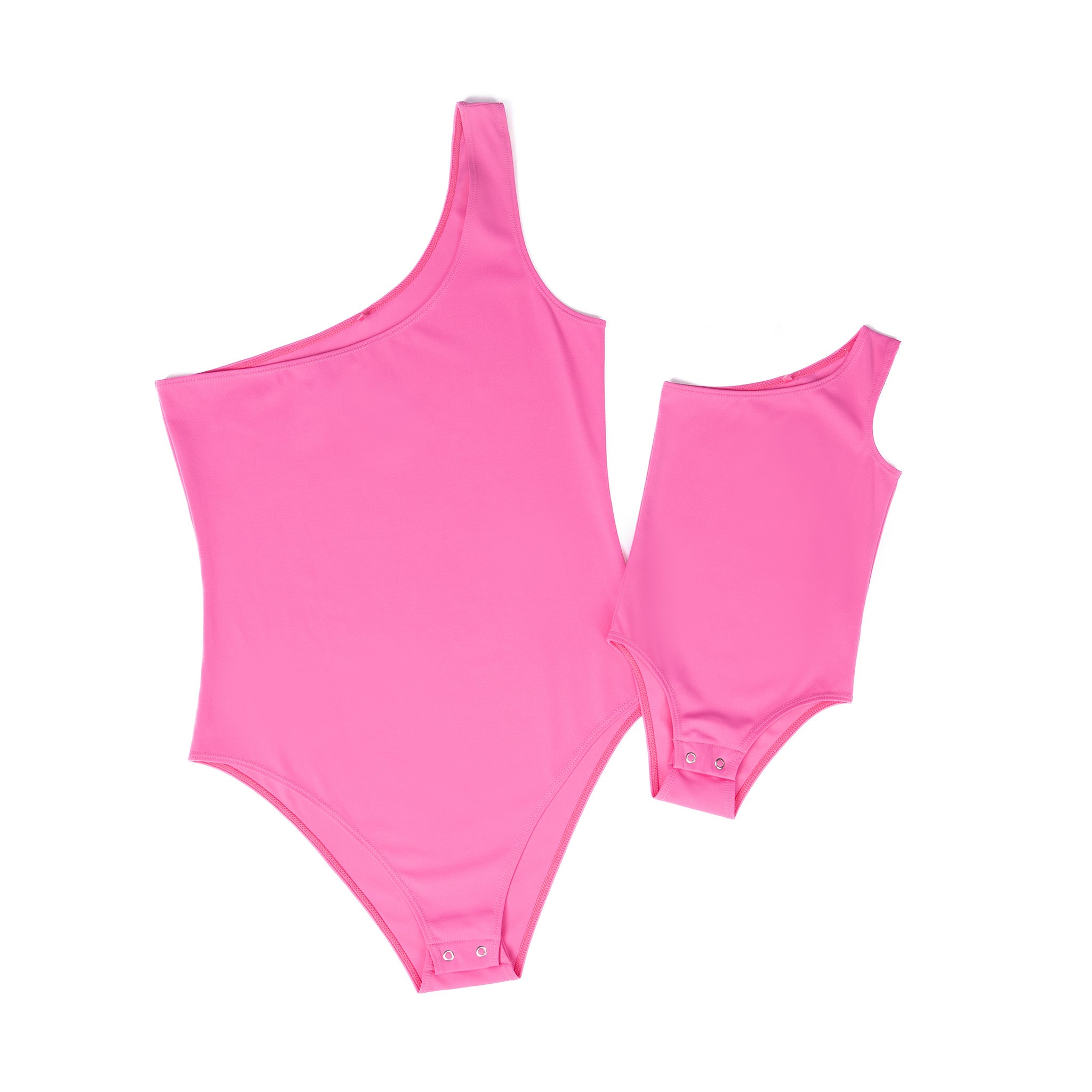 Women's One Shoulder Bodysuit - Hot Pink | MOTCH
